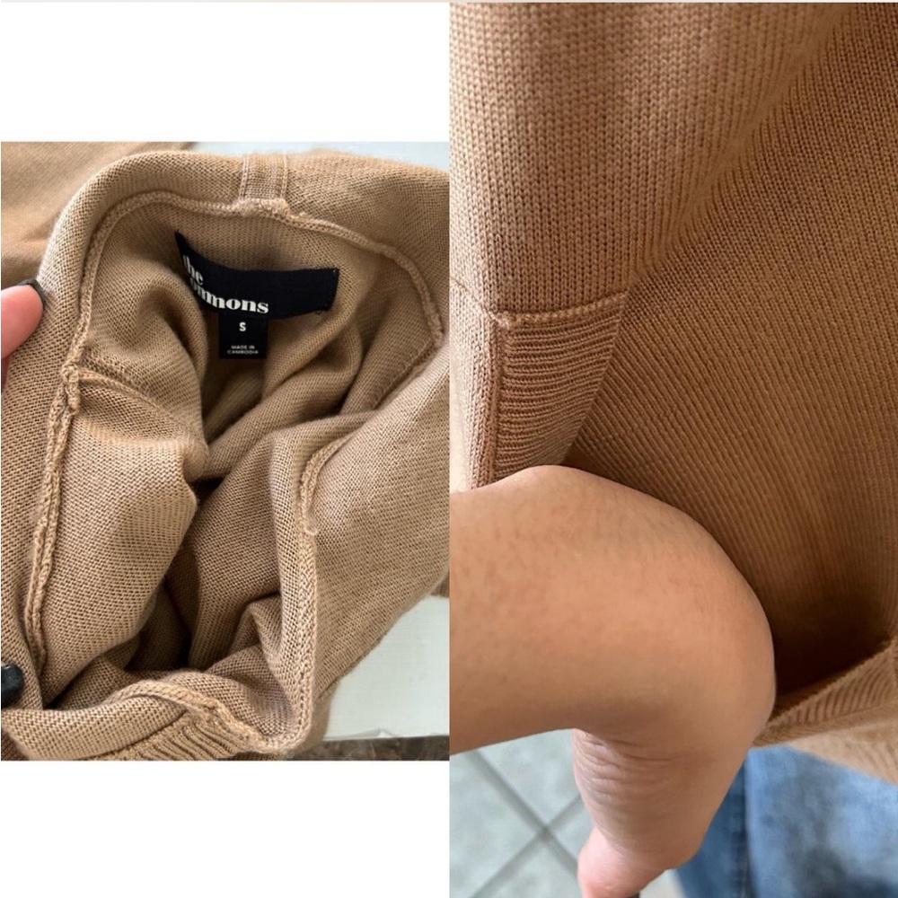 The commons Wool Tan hooded sweater with pockets small. - Picture 7 of 8